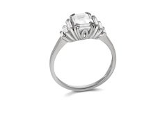 Vintage Diamond flanked solitaire ring.