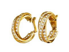 Cartier diamond hoop earrings, French, late 20th Century.