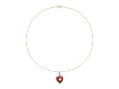 Anhänger in Form eines Herzens aus Guilloché-Emaille und Diamanten, spätes 19. Jahrhundert.