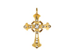 Kreuzanhänger aus Diamanten und Emaille, Ende des 19. Jahrhunderts.