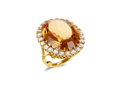 Imperial topaz and diamond coronet cluster, late 19th Century.