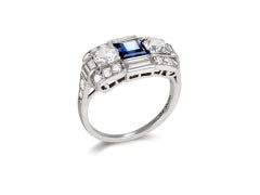 Tiffany & Co. Art Deco Sapphire Diamond Ring