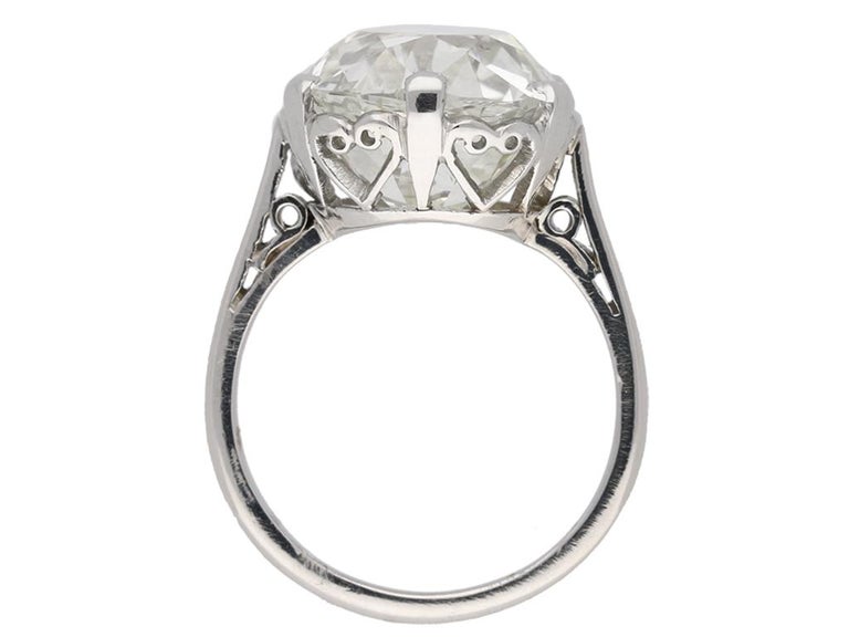 Cushion Shaped Solitaire Old Mine Diamond Ring For Sale at 1stDibs