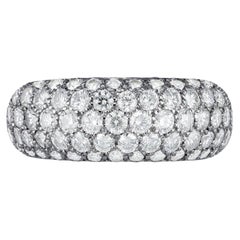 Tiffany & Co. Five row diamond Platinum band ring