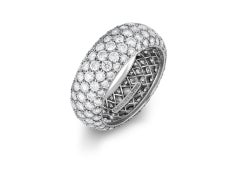 Tiffany & Co. Five row diamond Platinum band ring