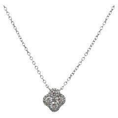 Diamond Clover Illusion Pendant in 18k White Gold 0.31cts