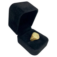 Antique 14K Yellow Gold Egyptian Revival Sphinx Signet Ring, 1870