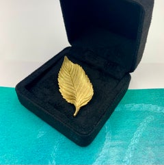 Tiffany & Co 18K Yellow Gold Birch Leaf Brooch
