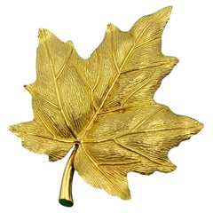 Estate Tiffany & Co. 18K Yellow Gold Maple Leaf Brooch
