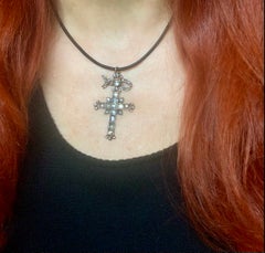 Museum Quality Large Antique Georgian Diamond 14K Yellow Gold Cross, Circa 1760