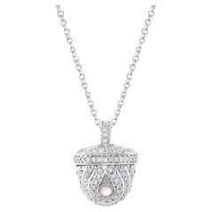 HARAKH 1/2 CT Halskette mit Ghunghroo-Anhänger, natürlicher farbloser Diamant