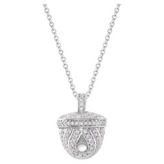 HARAKH 3/4 CT Natural Colorless Diamond Ghunghroo Pendant Necklace