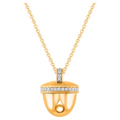 HARAKH 1/5 CT Halskette mit Ghunghroo-Anhänger, natürlicher farbloser Diamant