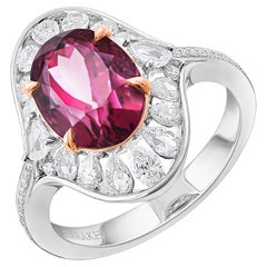 Harakh Bague Cascade en or 18KT diamant incolore et tourmaline rose violacée Harakh Bague Cascade en or 18KT diamant incolore et tourmaline rose violacée