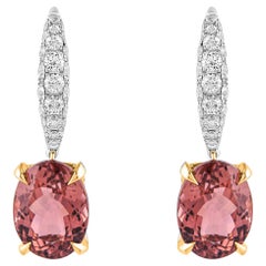 HARAKH 18KT Gold Colorless Diamond and Tourmaline Raindrop Earring
