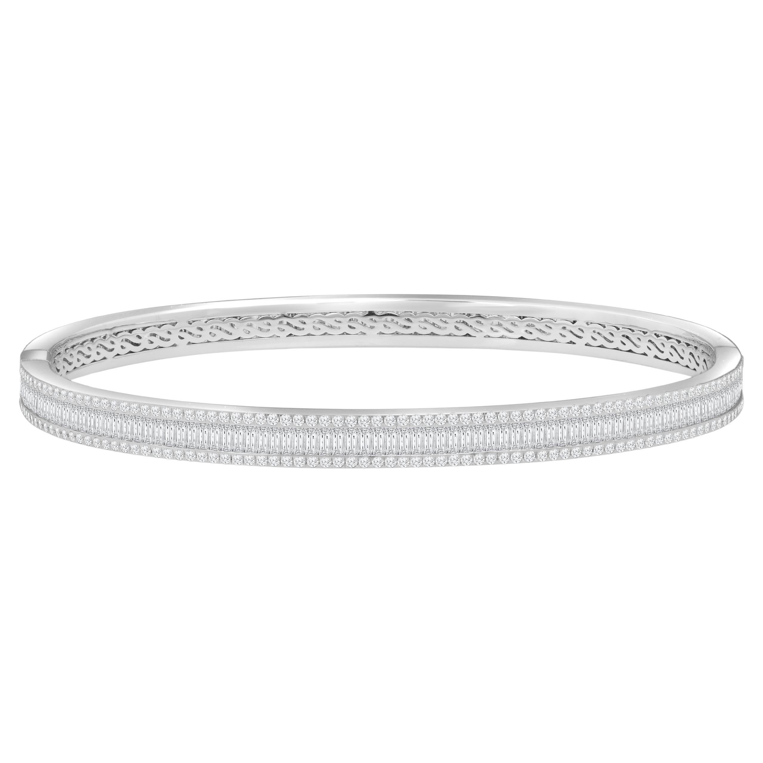 HARAKH Brazalete de oro de 18 quilates con diamante incoloro baguette de la colección Sunlight