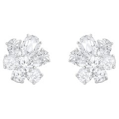 HARAKH 18KT Gold 2 5/8 CT Natural Colorless Diamond Cascade Earrings