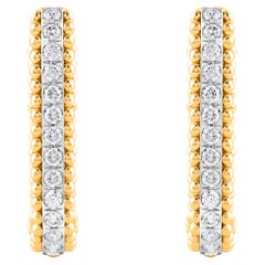 HARAKH, créoles Sunlight en or jaune 18 carats et diamants incolores 1/5 carat