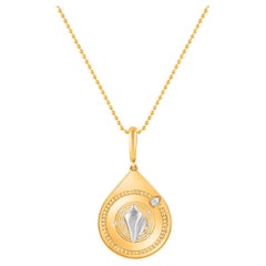 HARAKH 1/20 CT Colorless Diamond Drop of JOY Clarity 18KT Gold Pendant Necklace