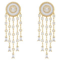 HARAKH 2 7/8 Ct Colorless Diamond 18KYellow Gold Sunlight Dreamcatcher Earrings