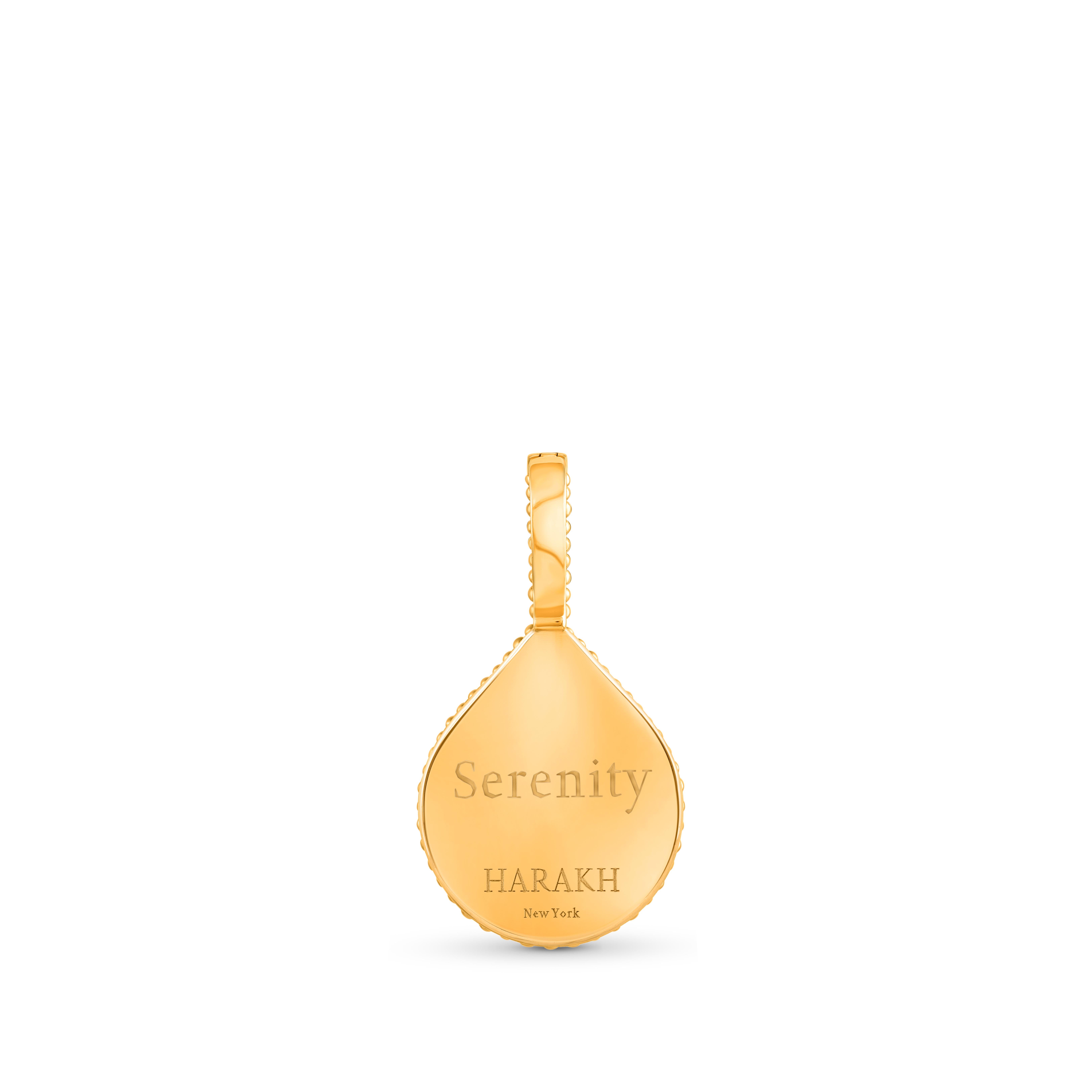 Contemporary HARAKH 0.17 Colorless Diamond Drop of JOY Serenity Charm-Pendant 18K Yellow Gold For Sale