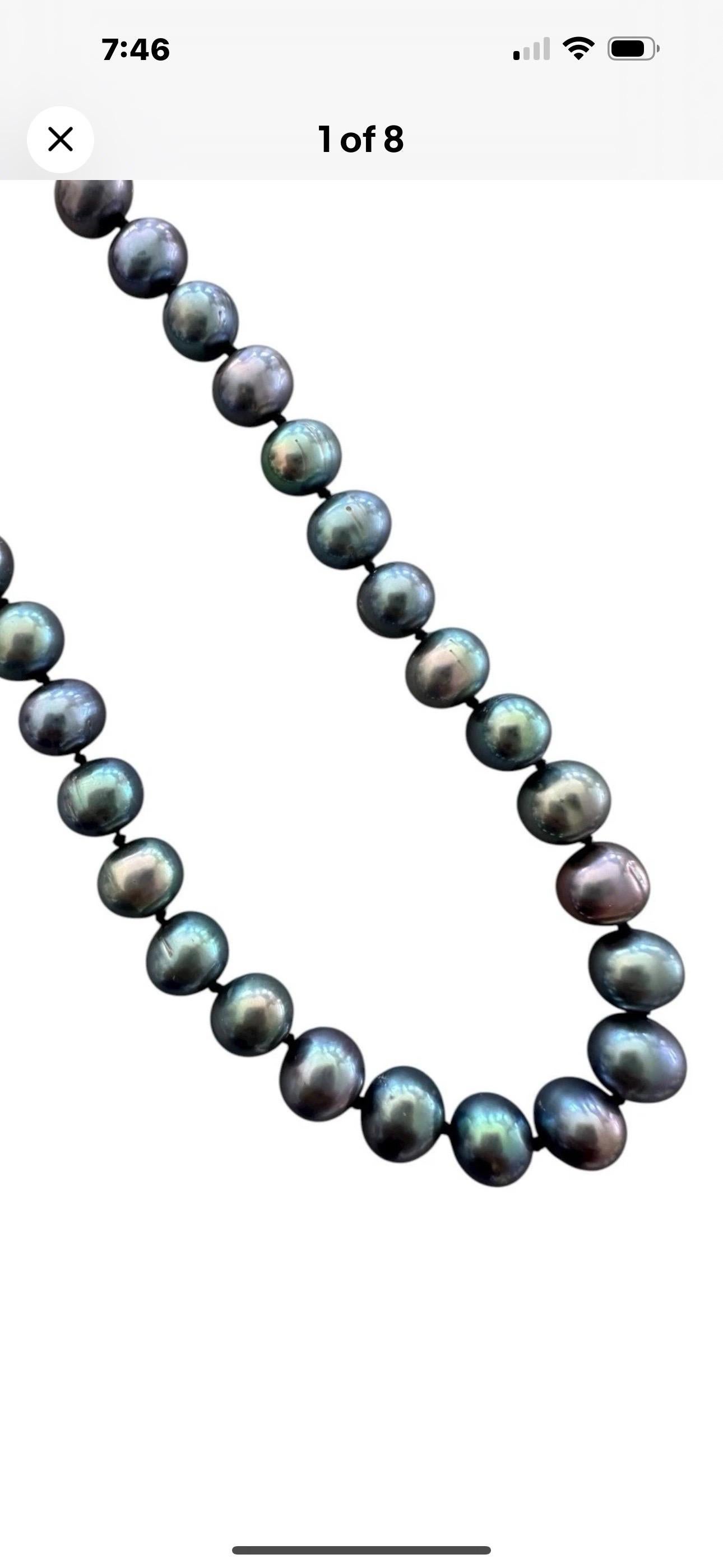 14 karat multicolor, pearl strand 6.5–7 mm Tahitian For Sale 5