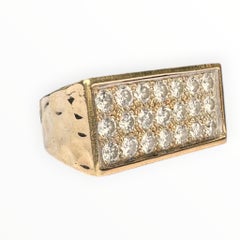 2ct Pave Diamond Yellow Gold Band Ring VS F/G 12x24mm