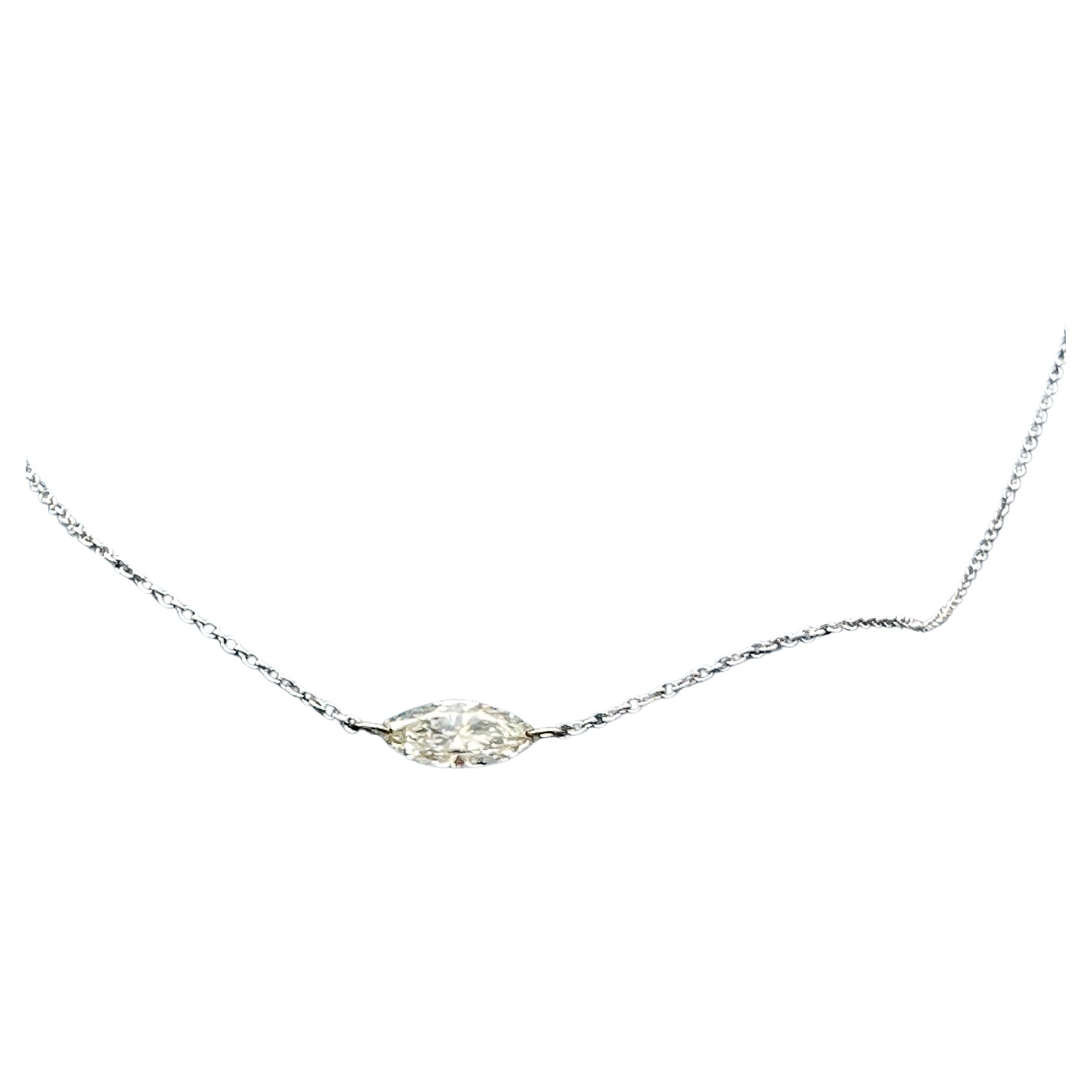 Collar de diamantes flotantes marquesa de 0,55 qt VS2-H