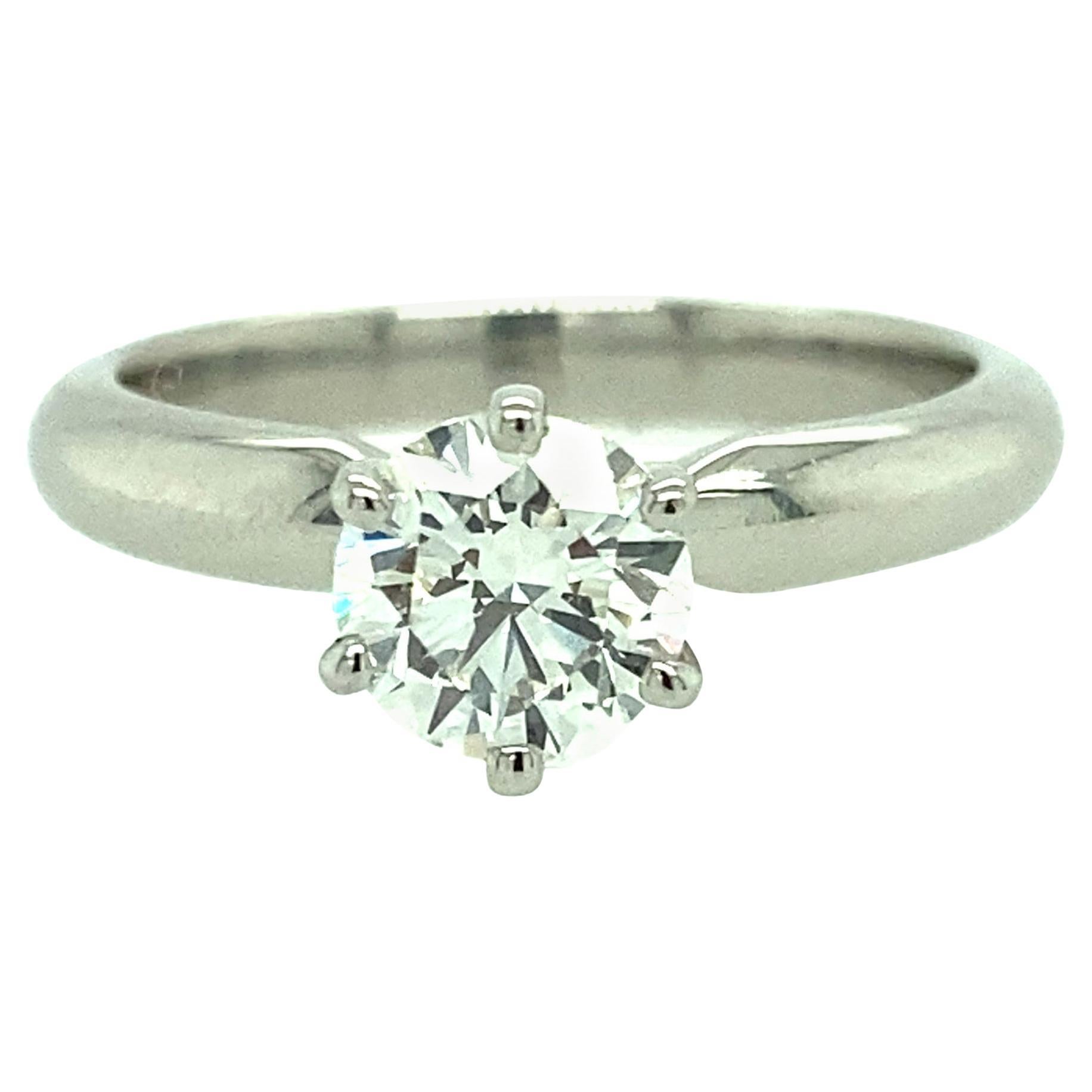 Bague de fiançailles solitaire en platine avec diamant de 1,01 carat
