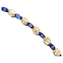 Bracelet en tanzanite et diamants 14 carats