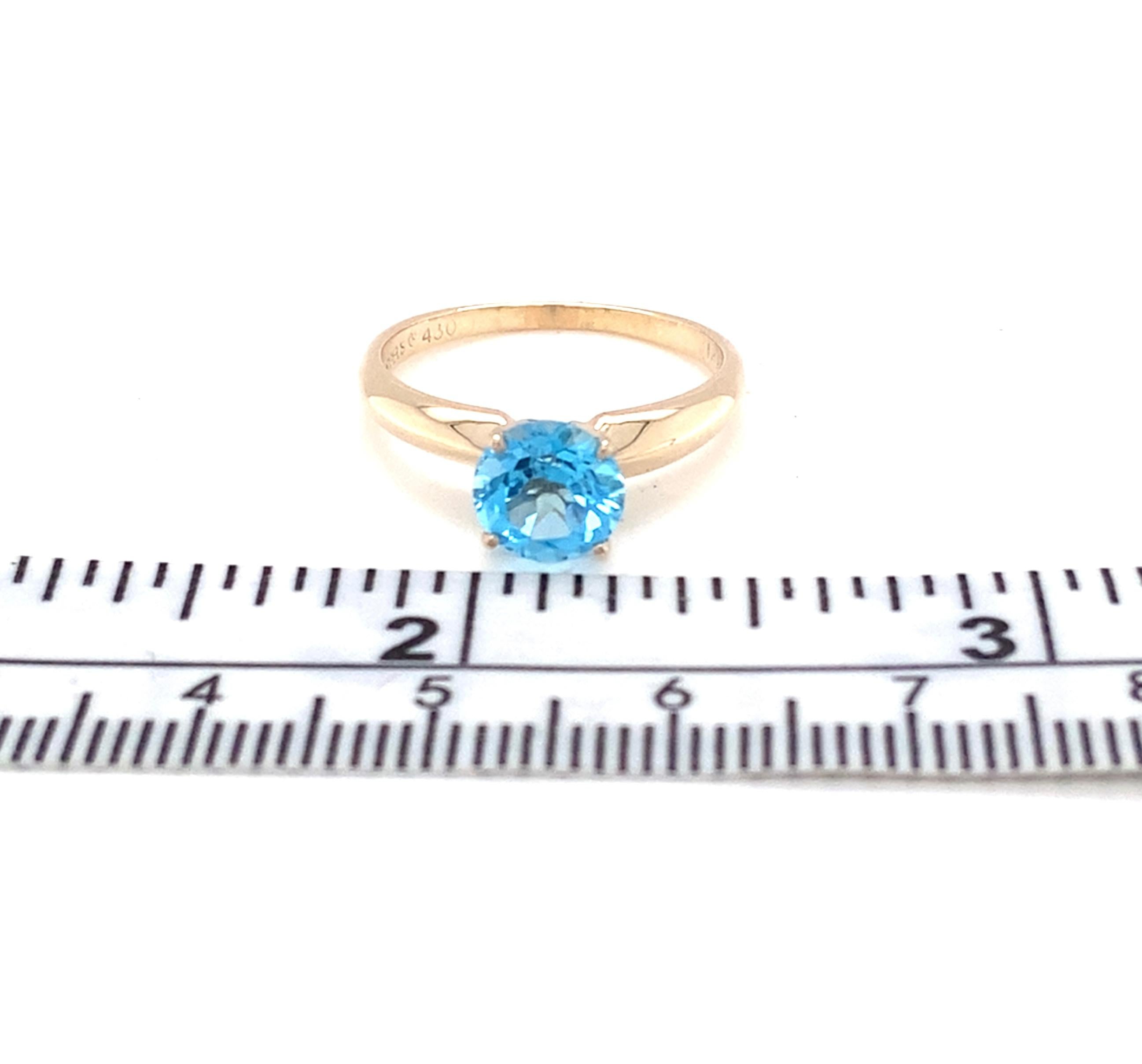 Van Cleef & Arpels Anello vintage in oro giallo 14 carati con topazio blu svizzero in vendita 4