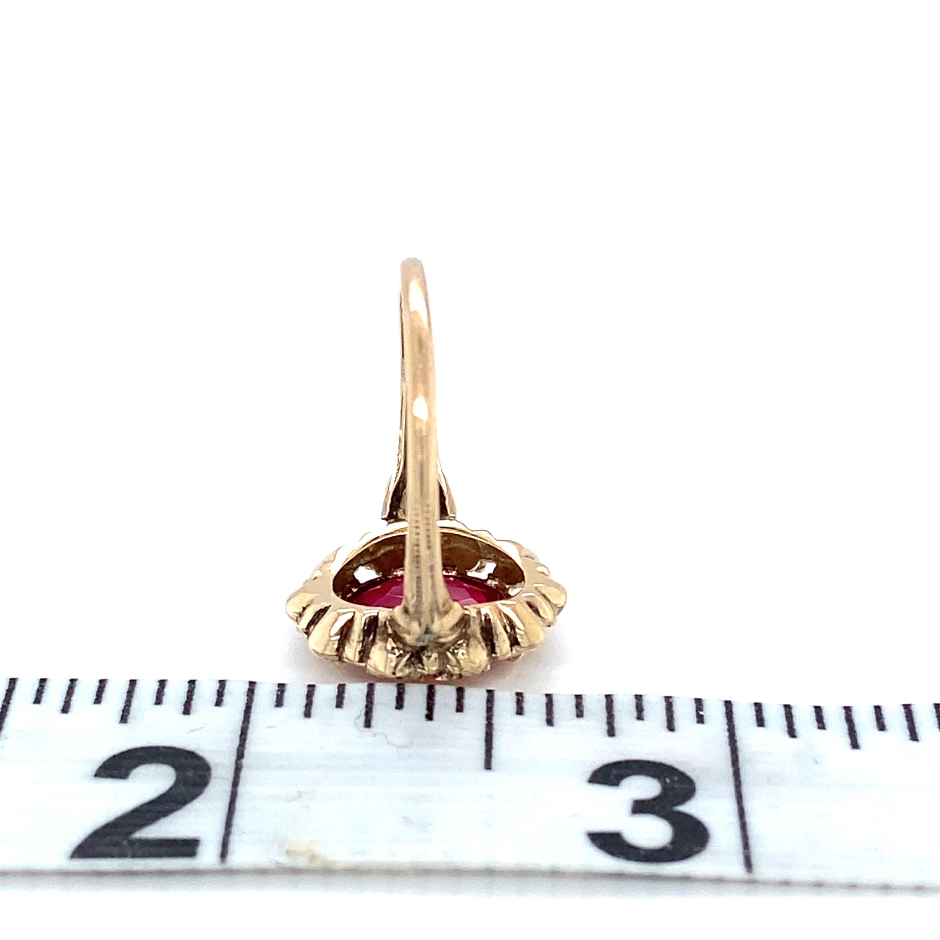 Vintage 1930s Synthetischer Rubin 10 Karat Gelb & Rose Gold Ring im Angebot 3