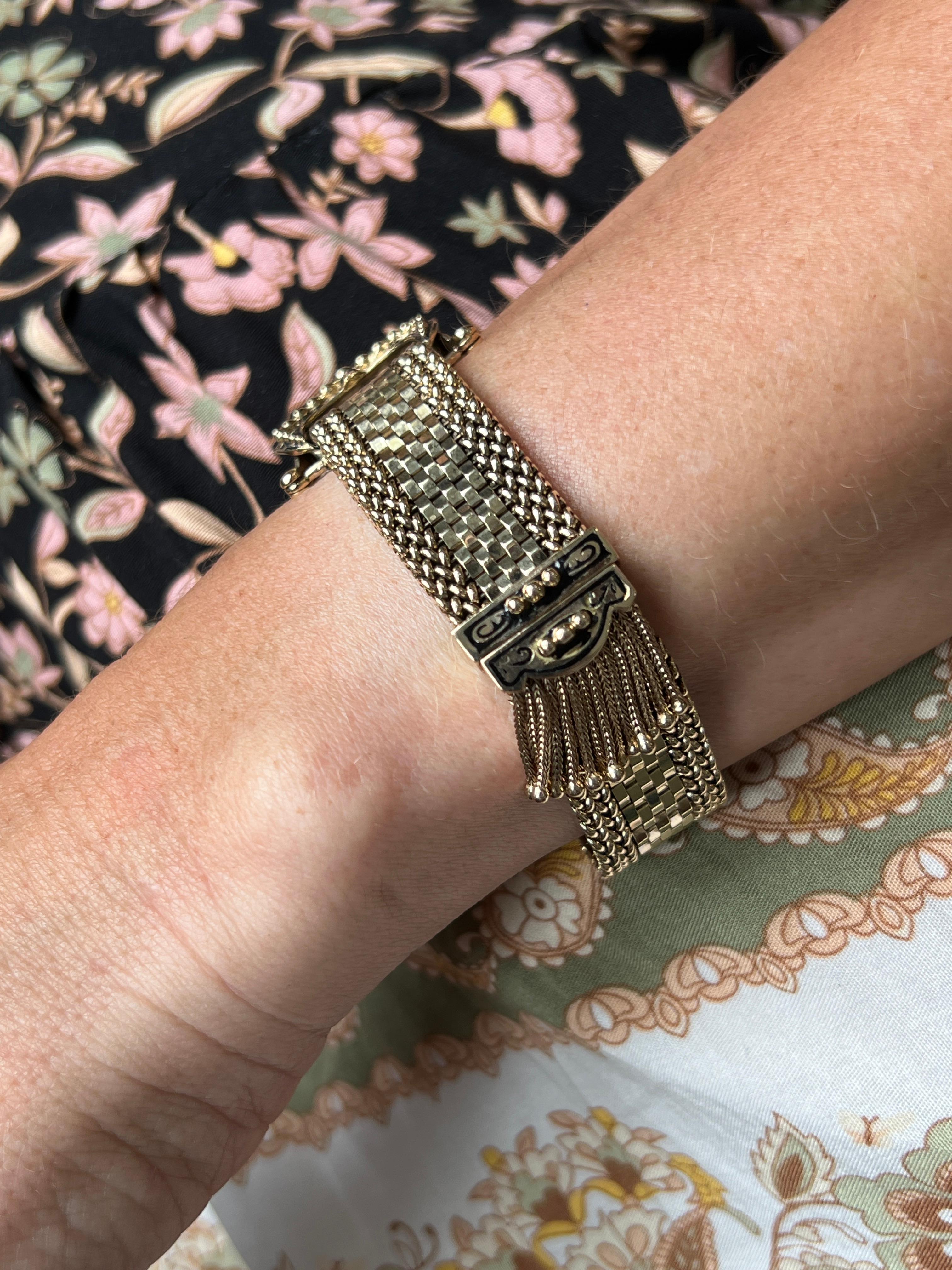 Contemporain Bracelet ajustable boucle de ceinture en or jaune 14k du milieu du siècle dernier 1960 en vente