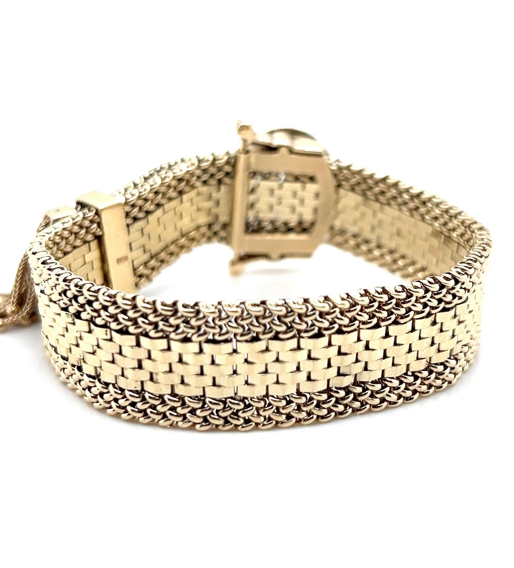 Bracelet ajustable boucle de ceinture en or jaune 14k du milieu du siècle dernier 1960 en vente 1