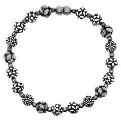 Valerie Hector Caviar Ball Sterling Silver Necklace, 2015