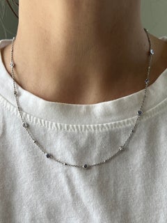 Effy 14K White Gold Tanzanite and Diamond 16.5-18.5in Station Necklace