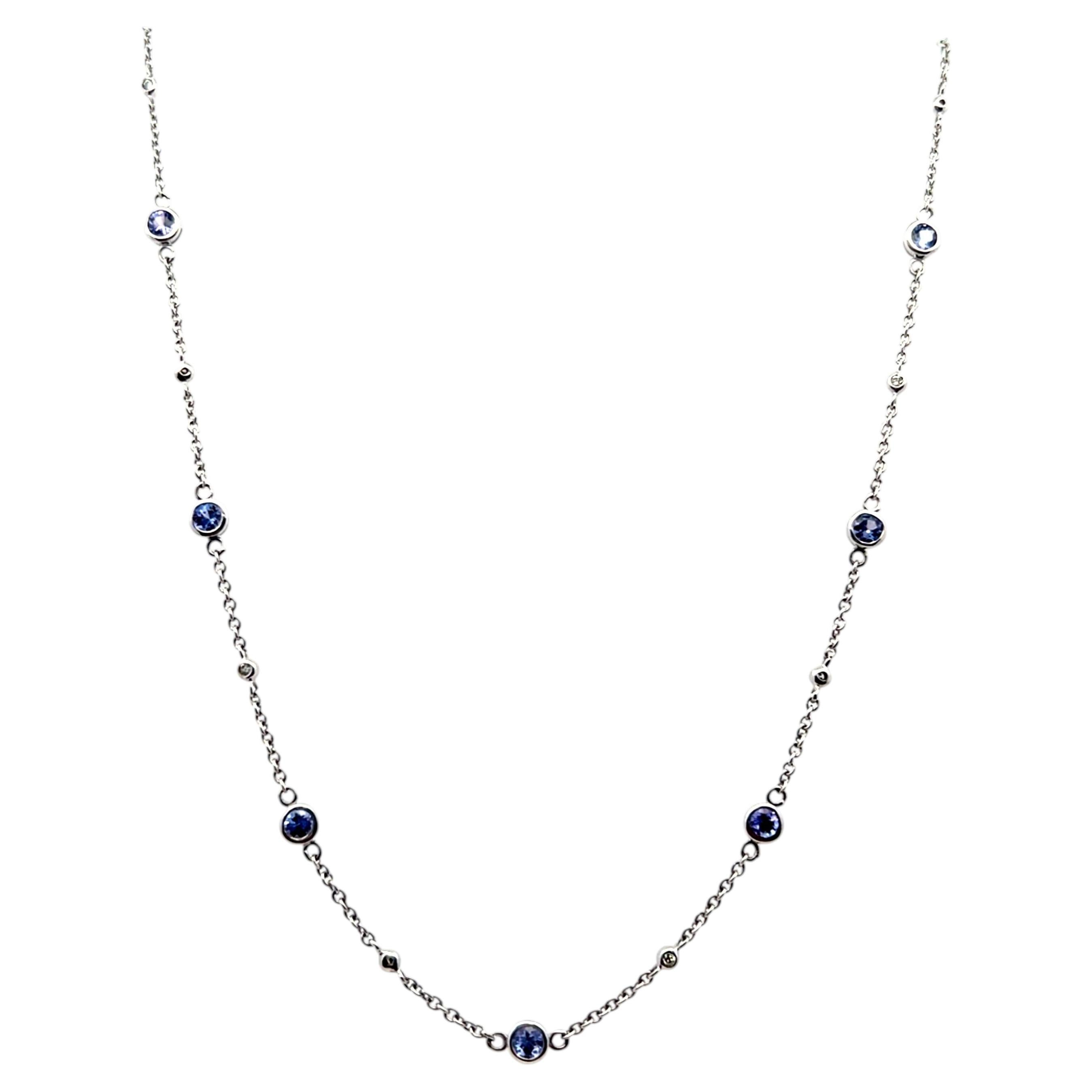 Effy 14K White Gold Tanzanite and Diamond 16.5-18.5in Station Necklace