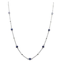 Effy 14K White Gold Tanzanite and Diamond 16.5-18.5in Station Necklace