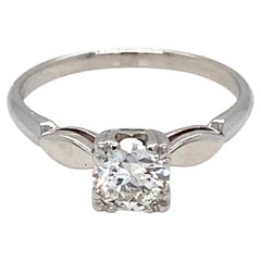 Art Deco 0.52ct Old European Diamond Platinum Ring, circa 1920