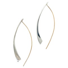 Betty Cooke – Ohrhänger aus Sterlingsilber und 14-karätigem Golddraht, Mid-Century-Stil
