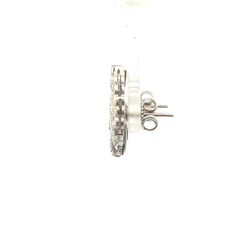 Contemporary 14K White Gold & 0.26tcw Diamond Leaf Stud Earrings