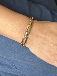 Retro 14K Yellow and Rose Gold Bar Link Bracelet 1940s
