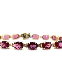 Contemporary 14K Yellow Gold & 16.5tcw Rhodolite Garnet Oval Tennis Bracelet