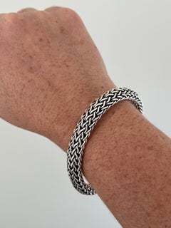John Hardy Icon Collection Sterling Silver & 18K Yellow Gold Mesh Bracelet 2000s