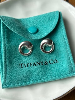 Zeitgenössische Tiffany & Co. Elsa Peretti Manschettenknöpfe aus Sterlingsilber in offener Kreisform