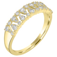 14k Gold 3/8 Carat T.W. Open Work Diamond Band Ring