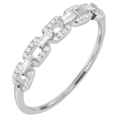 Luxle 14K White Gold Diamond Link Band Ring, 0.25ct, Size 8