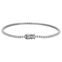 Luxle 1.60cttw. Bracelet tennis en or blanc 18 carats avec diamants ronds naturels