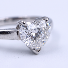 Tiffany Certified 2 Carat E VS1 Heart Diamond Platinum Engagement Ring