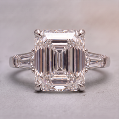 3.01 Carat E VVS1 Emerald Cut Diamond Platinum Ring